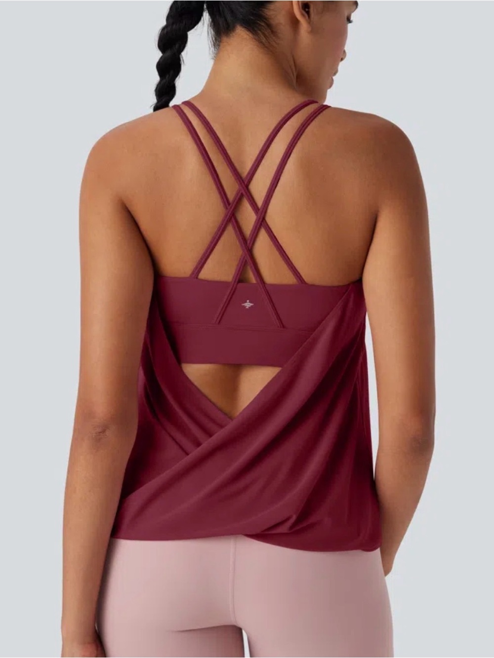 Halara Double Straps Pleated Quick Dry Yoga Cami Top XL